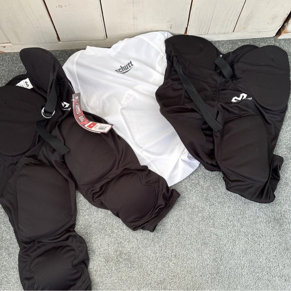 Mens Adult Medium Mcdavid Padded Black Football Pants White Schutt Shirt Lot 3